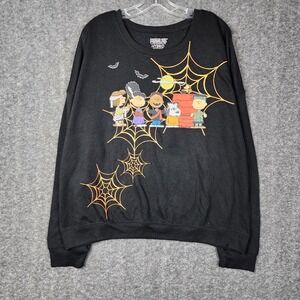 Peanuts Halloween Sweatshirt Womens XXL Charlie Brown Snoopy Graphic Pullover